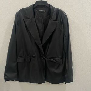 PLT Leather Blazer Jacket Size 2